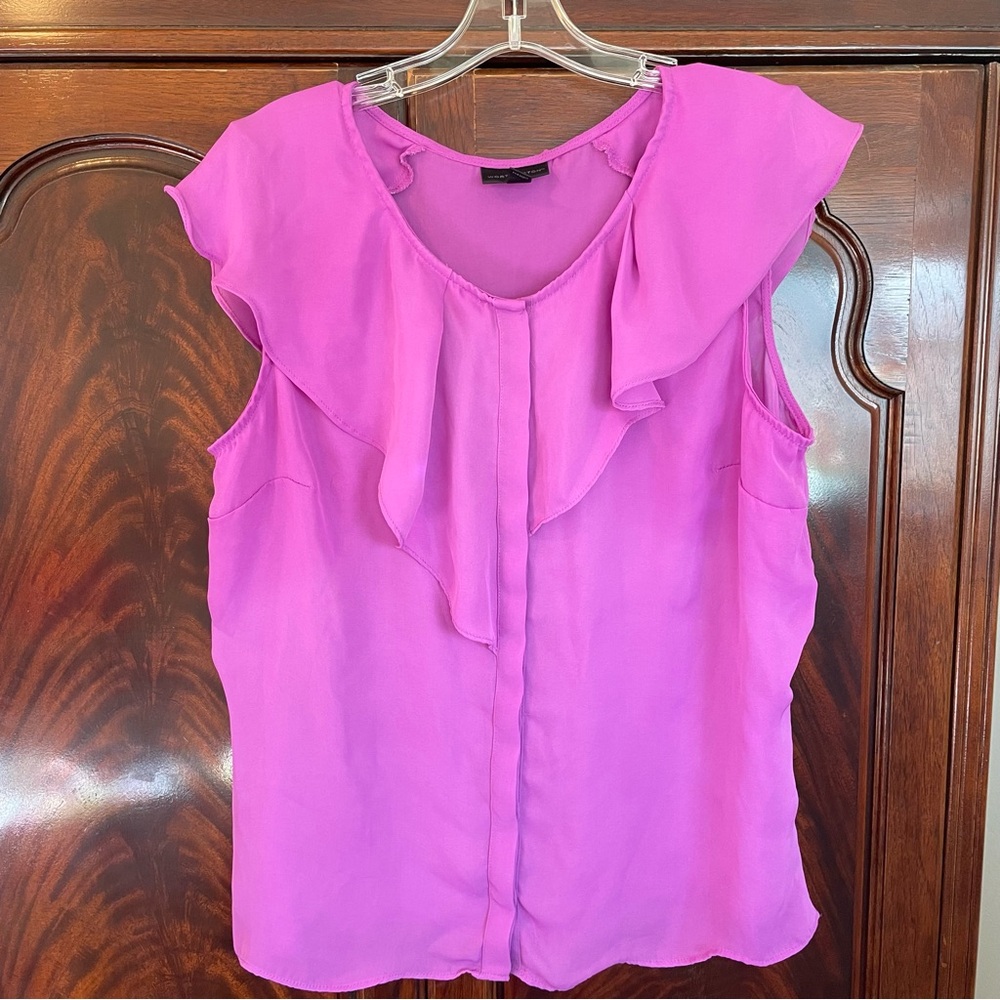 Pink Ruffled Sleeveless Top